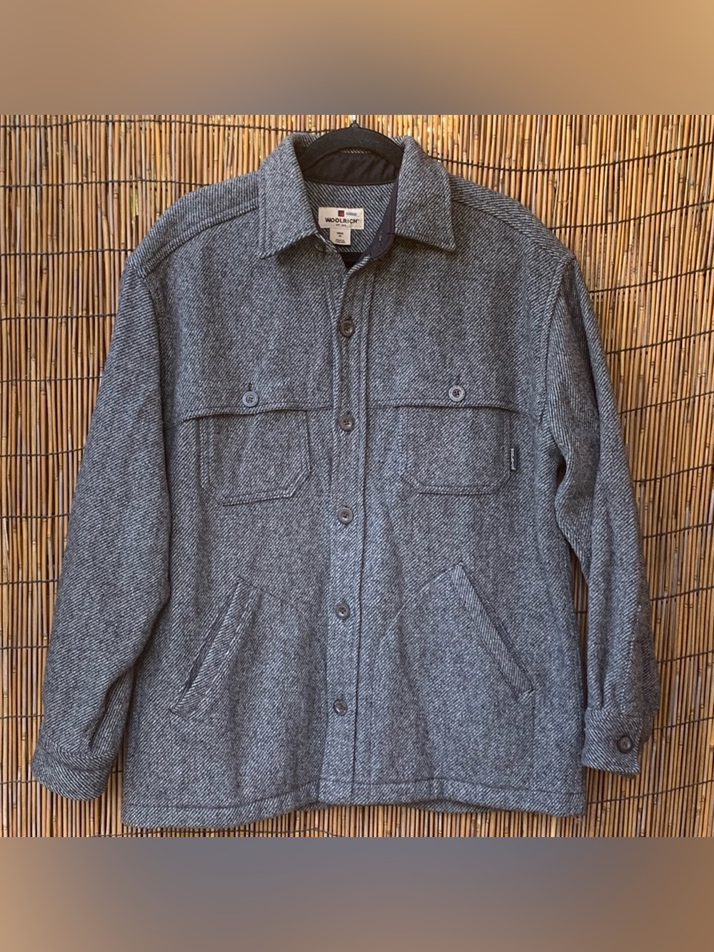 Woolrich “New Gray” Wool Jacket With Buttons Men’s Medium
